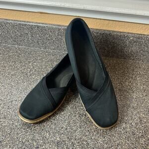 Grasshoppers Womens 10 M Slip On Wedge Comfort Casual Shoes Classic Black Fabric